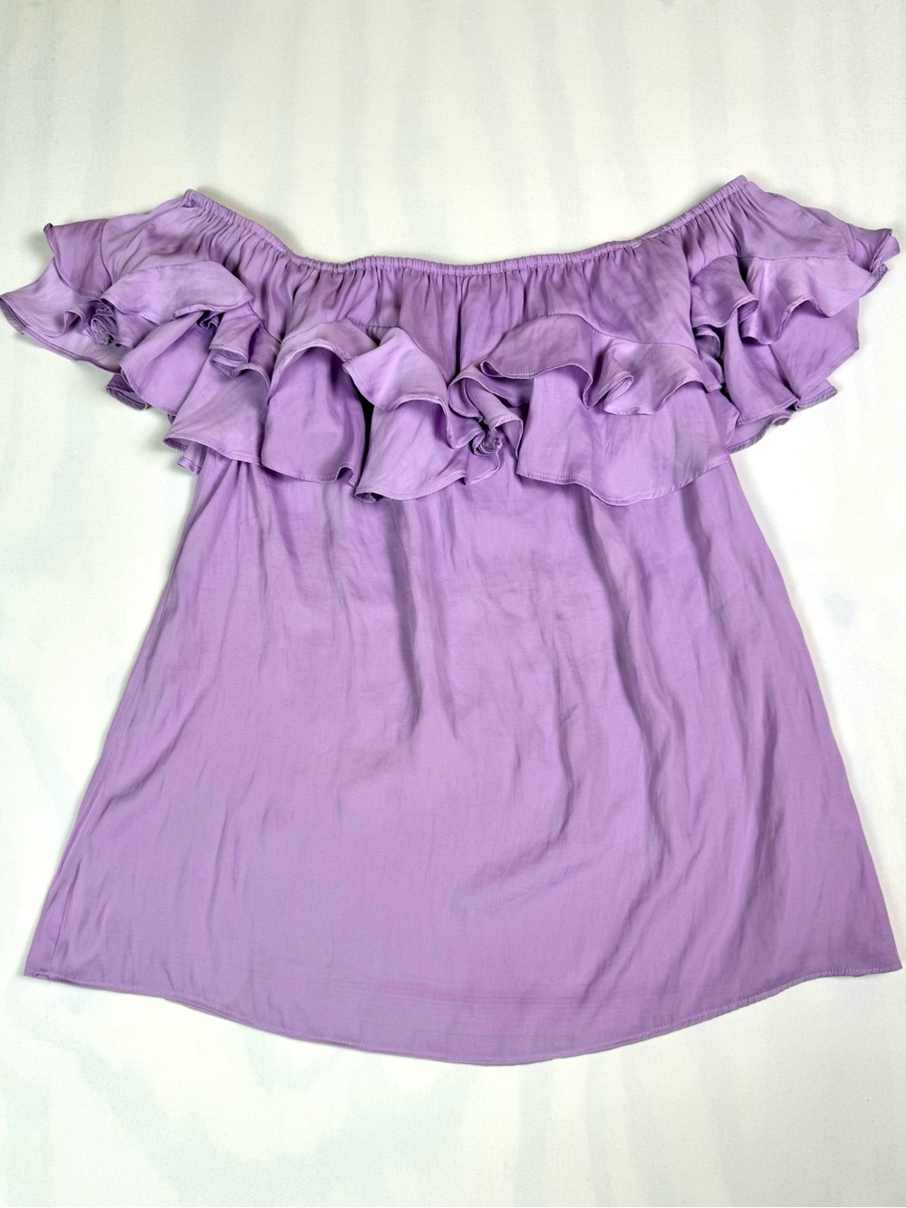 DO+BE Lavender Off Shoulder Ruffle Flowy Blouse Top Purple Size M